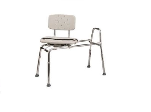 Carousel Sliding Transfer Bench with Padded Seat and Back : swivel